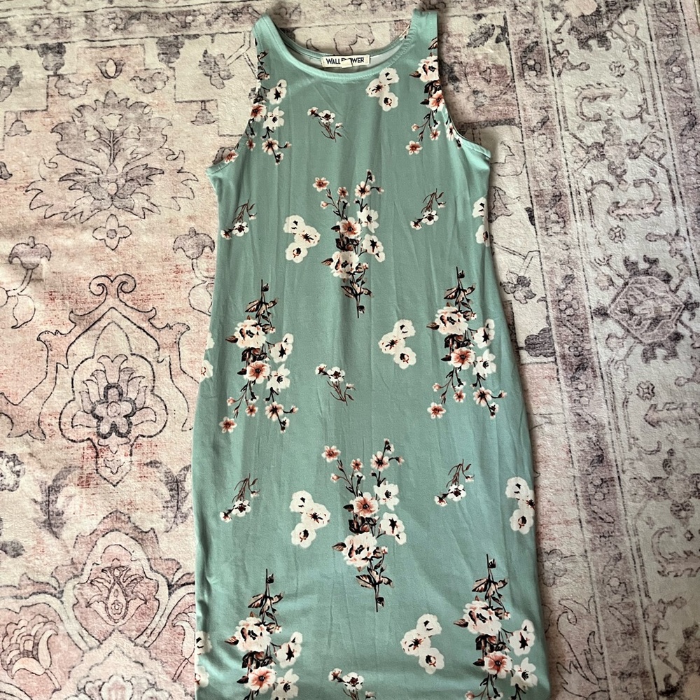Wallflower Green Halter Sheath Dress Midi